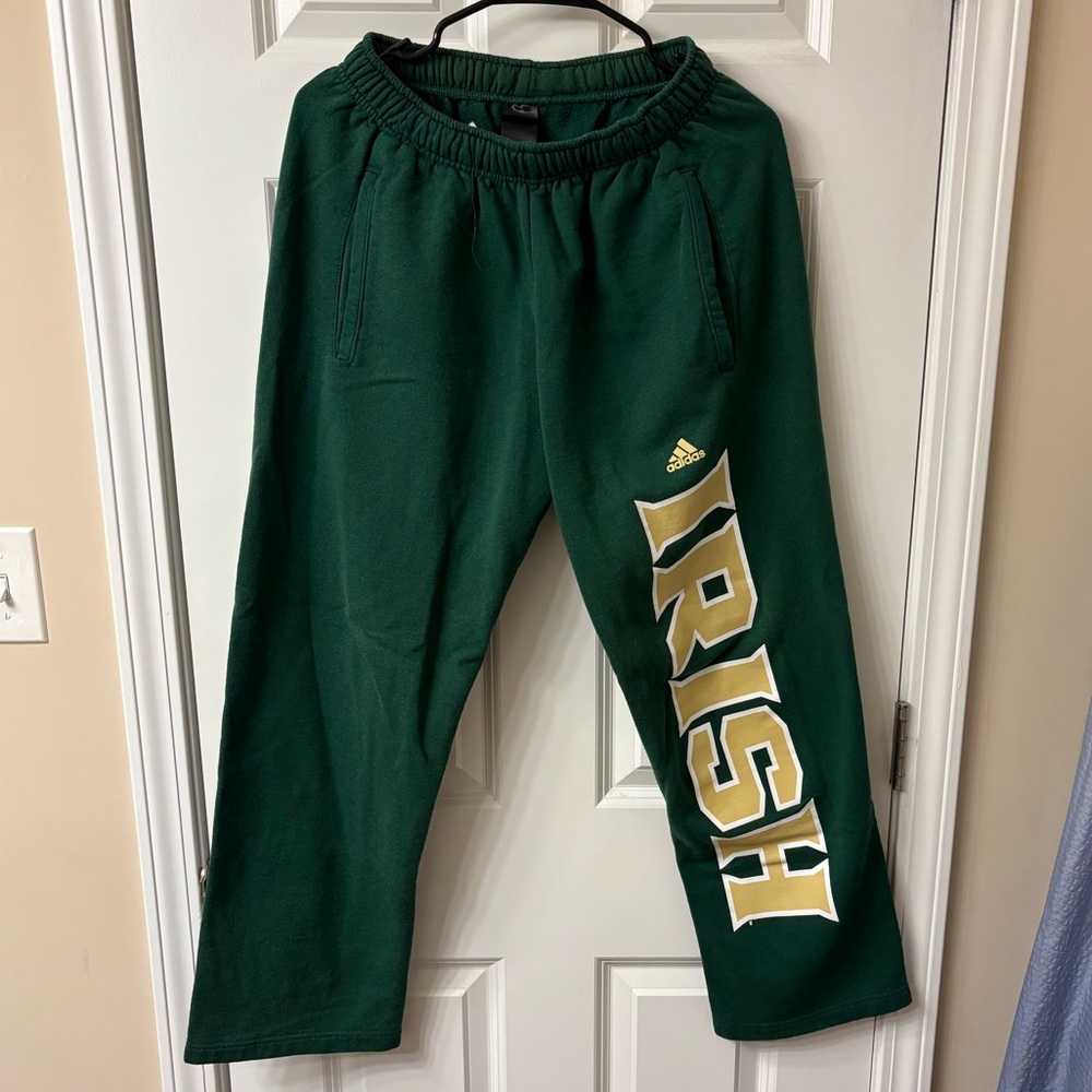 Notre Dame Green Sweatpants - Adult Small - Adidas